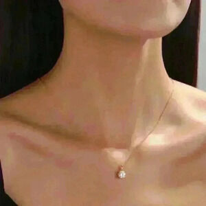 Lab-Grown Diamond Solitaire Pendant in Gold over 925 Sterling Silver Necklace